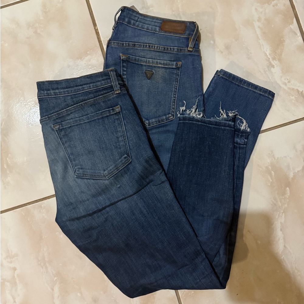 J Brand & Guess Dark Blue Cropped Jeans